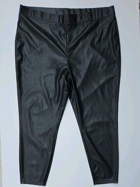 Addition Elle Faux Leather Leggings Black Plus Size 26/28 NWT High Rise